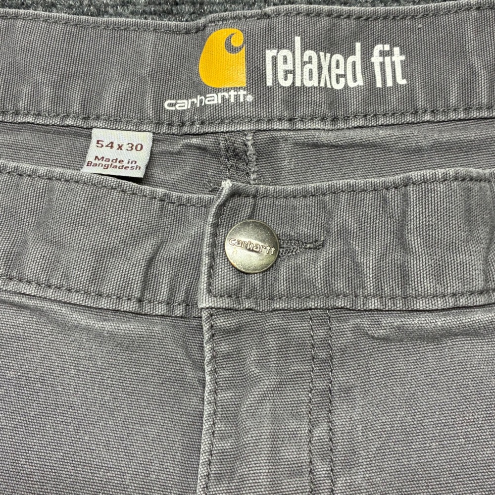 Carhartt Rugged Flex Rigby Relaxed Fit Canvas Work Pants Gravel Gray Men‎ 54x30